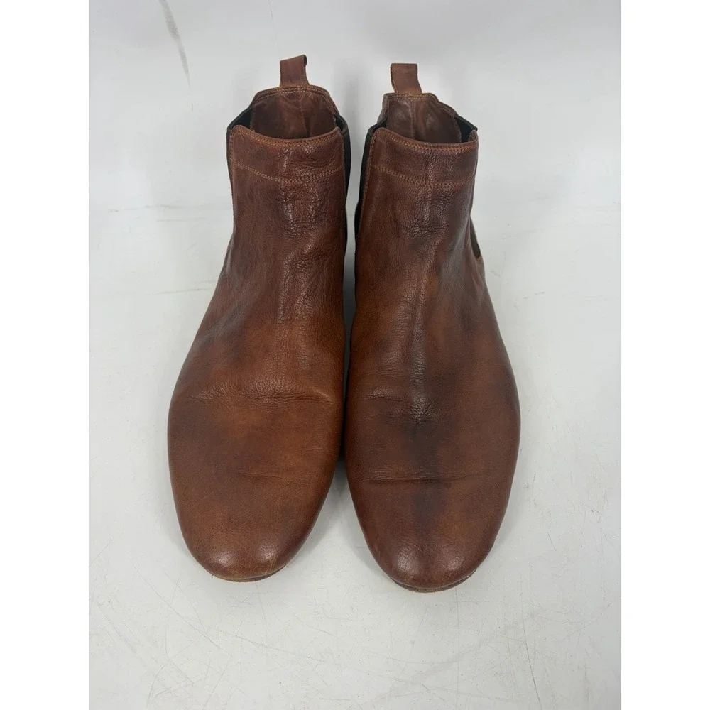 Eleganza Franco Cimadamore Chelsea ankle boots brown leather Made Italy sz 10